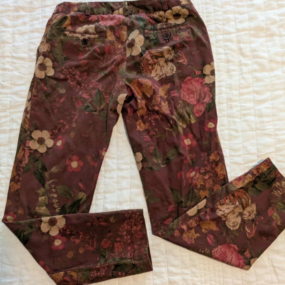 Talbots Floral Print Pants - Earthy Tones